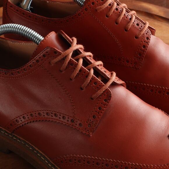 Dries Van Noten Oxfords Mens SZ EU 42.5 US 9.5 Brown Leather Wingtip Dress Shoes - Picture 6 of 16